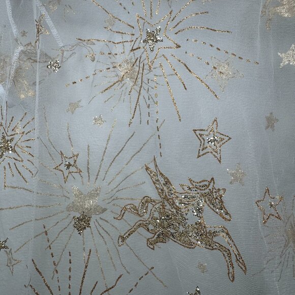 Rebel Violet Sheer White mesh and Gold cover up - Picture 2 of 4